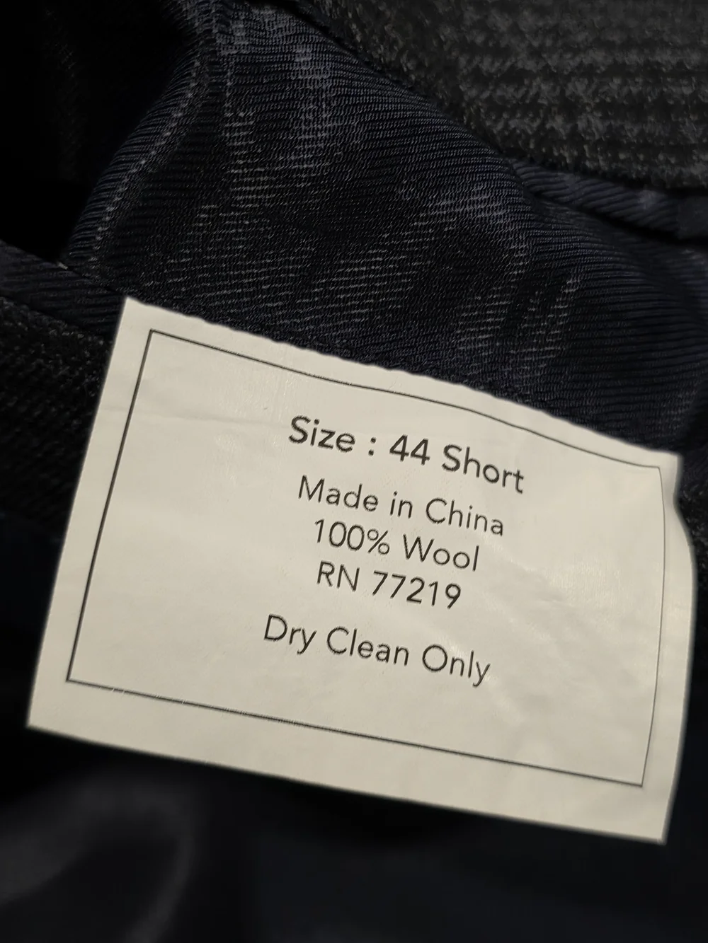 44S Men's Pronto Uomo Checkered Blazer Dark Blue 100% Wool Platinum Sport Coat